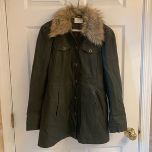 Anthropologie Maeve Faux Leather Coat